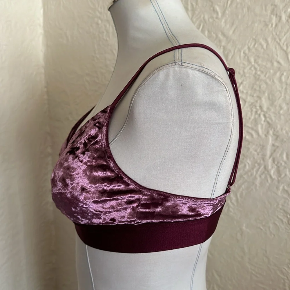 Victoria’s Secret Pink Purple Velvet Triangle Bralette Small